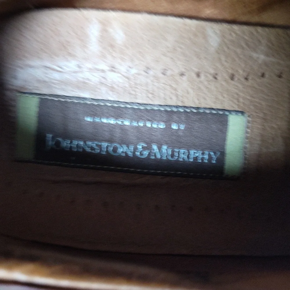 Johnston‎ & Murphy Men 10.5 Brown Leather Cap Toe Oxford Dress Shoes Handcrafted